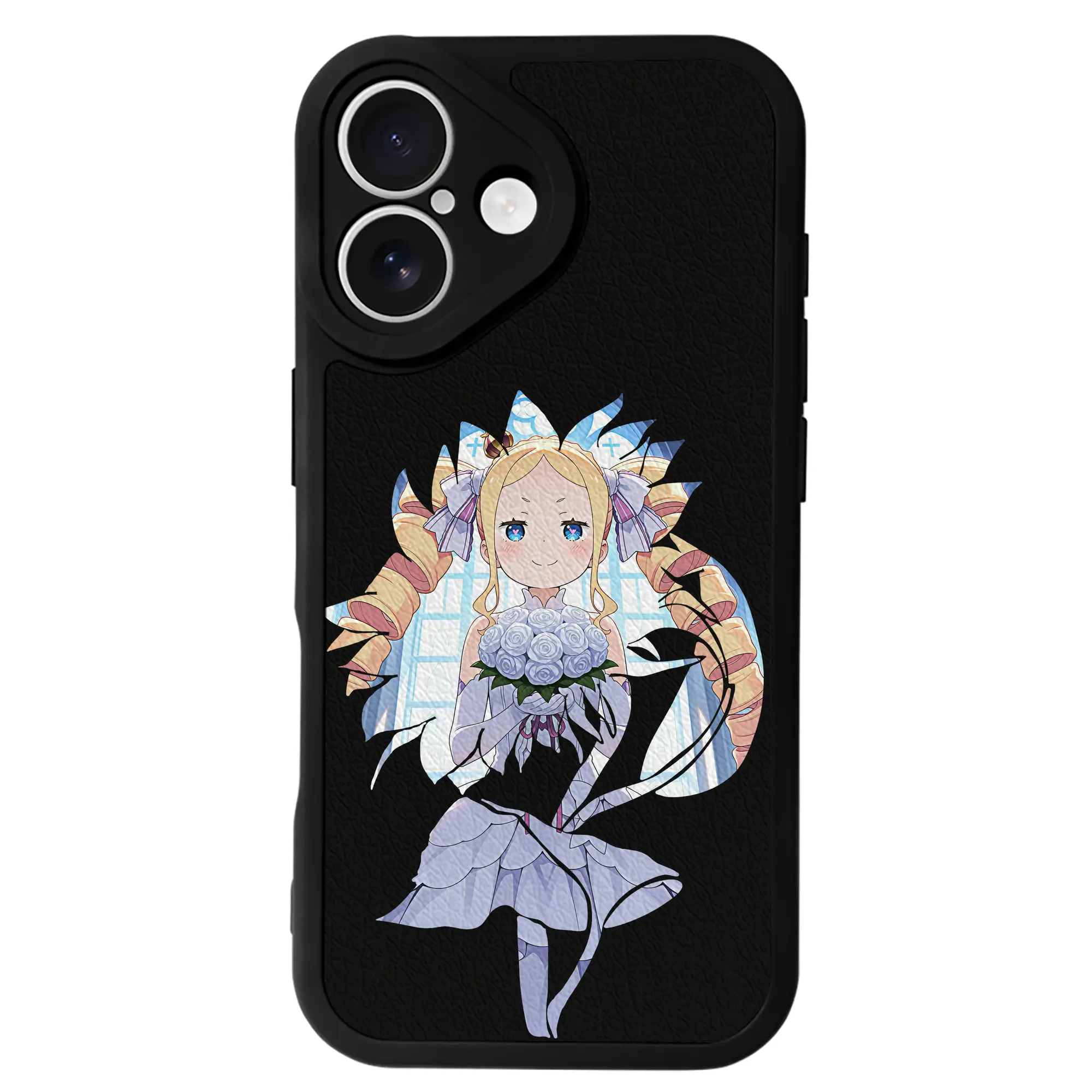 リゼロ グッズ ベアトリス - IPhone 16シリーズ対応 ・ シリコンスマホケース ・ レザー調 ・ 高精度フィット ・ 耐衝撃 ・ ワイヤレス充電対応 ・ 精密カット